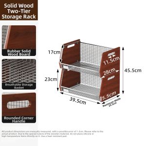 Multifunctional Real Wood Organizer Shelf