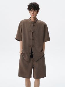 JIARONG | Casual Young Summer Thin Short Sleeve Shirt & Linen Shorts Set