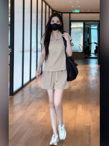 LIANGYILAILIN | Bộ Áo Polo và Quần Short Thể Thao Dành cho Phụ Nữ