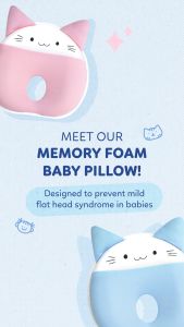 Supermama Lab Memory Foam Baby Pillow | Anti Flathead | Ergonomic | Cotton | Machine Washable