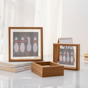 Simple Solid Wood Photo Frame for Picture Developed Table Set 6 8 Inches Album Specimen Frame Embossed Transparent Double-sided Glass Frame