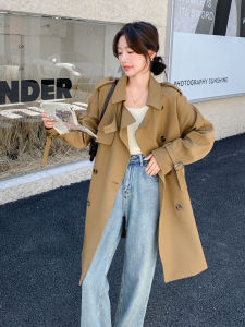 Café Brown British Style Retro Artistic Coat Womens Autumn 2025 New Small Size Elegant Casual Long Coat Korean Loose Fit