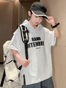 Summer New Style Boys Short Sleeve T-Shirt with Hoodie