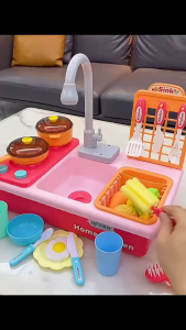ของเล่นเครื่องล้างจาน ชุดครัวเด็ก ของเล่นบทบาทสมมติ ของเล่นเครื่องล้างจาน มาพร้อมกับอะไหล่หลายชนิด