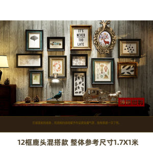 American Style Solid Wood Photo Wall Frame No Drilling Required Modern European Style Wall Hanging Picture Frame Living Room Decor