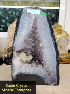 Natural Brazil Amethyst Crystal Cave Ornament - Decorative home accessory - Indoor lighting decor - Super Crystal Mineral Enterprise