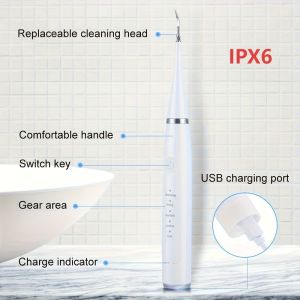 2-in-1 electric toothbrush and teeth cleaner 5 gear adjustments tartar removal including 3 electric toothbrush heads and 1 te