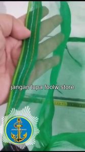 Keramba ikan sekat tengah 2 ruang waring kasa hijau untuk larva ikan siap pakai
