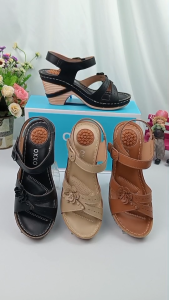 OXXO รองเท้าเพื่อสุขภาพ รองเท้าส้นสูง3นี้ว พร้อมสายรัดส้น งานเย็บมือทนทาน สวมใส่สบาย น้ำหนักเบามาก 1a6178