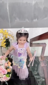Váy hóa trang nàng tiên cá đính kim sa xinh xắn cho bé gái - Váy cho bé gái