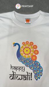 [Adult/Kid] Happy Deepavali Diwali Peacock Festive Family Gathering Event Tshirt Tee Baju Gift (Custom Name/Text)