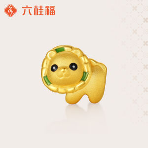 Enameled Gold Auspicious Lion Beads Red Rope Bracelet