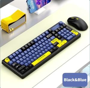 NexusClick 98 Keys 2.4G Wireless Keyboard Mouse ComboErgonomic Mechanical Feel Power Saving AA Battery for Gaming Laptop Office
