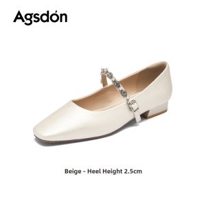 Agsdon | Comfortable Summer French Mary Janes Leather Shoes