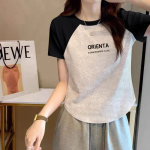 Áo Thun Cotton Tay Ngắn in Họa Tiết Ngôi Sao Cho Nữ Mùa Hè 2024 Dáng Ôm Vừa Vặn Cổ Tròn Tay Ngắn Thiết Kế Đơn Giản