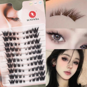 SUNYWILL False Eyelashes Extensions Set Soft Hair Grafting Eyelash 3D Mink DIY Natural Lashes with Tweezer