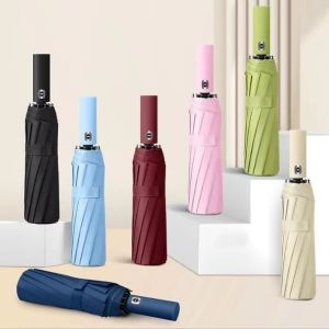 Printable LOGO Fully automatic umbrella Strong Windproof umbrella auto Sunscreen Umbrella Fold Sun umbrella Anti UV Business Umbrella 自动雨伞