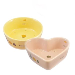 Marukan Ceramic Food Bowl for Small Animals Rabbit Chinchilla Guinea Pig Universal Pet Bowl Durable Food Tray for Cats And Dogs