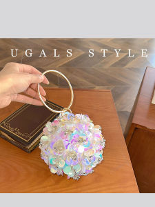 UGALS | Sparkling Crystal Flowers Bird Cage New Chinese Banquet Hand-held Crossbody Bag