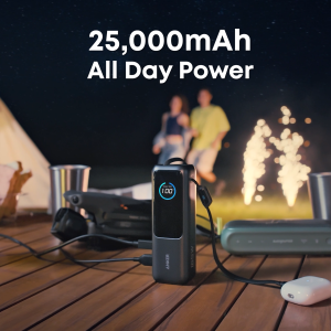 sạc dự phòng Anker Power Bank 25000mAh Portable Charger with Triple 165W USB-C Ports for Multi-Device Charging Tích hợp cáp USB-C có thể thu gọn Built-In and Retractable Cables for iPhone 17/ 17 Air/ 17 Pro series Model: A1695