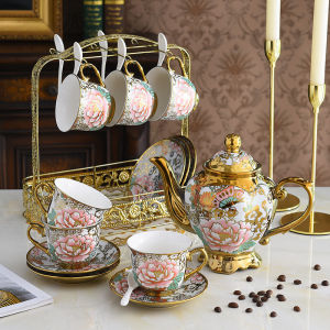 Gold-rimmed Creative European-style Ceramic Coffee Set