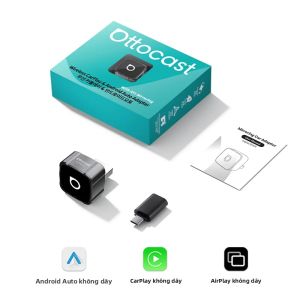 OTTOCAST | Bộ Chuyển Đổi Không Dây Ottocast Mini Air CarPlay Android Auto 3 Trong 1 Cắm Là Chạy Hỗ Trợ Chiếu Màn Hình Youtube Tiktok IPTV - Tương Thích Với CarPlay Có Dây