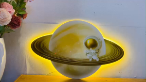 (HÌNH THẬT)Tranh đồng hồ đèn led tráng gương in UV núi non hùng vĩ 6 trang trí phòng khách quà tân gia