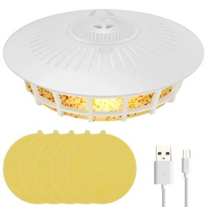 LED Flea Traps with 5 Flea Sticky Pads USB 4 Light Modes Electric Indoor Lamp Catcher for Fleas Cockroaches Mosquitoes Trap