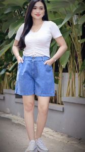 Celana Pendek Jeans Wanita Korean Style - Hotpant Jeans Wanita Terbaru
