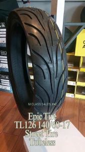 R17 TL126 EPIC STREET MOTORCYCLE TIRE TUBELESS FOR SNIPER GIXXER150 FZi 150 FZ16 - 140/60-17