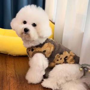 Fleece Lined Dog Clothes Warm Teddy Bichon Pomeranian Winter Coat Pulling Harness Small Dog Clothes New 2024 Style