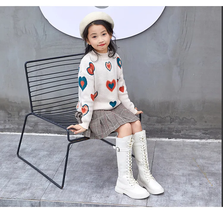 Little girl knee high on sale boots