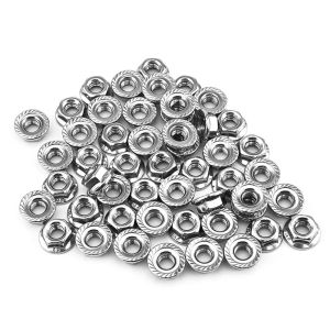 Metric Hex Lock Nuts M3 M4 M5 M6 M8 M10 M12 304 Stainless Steel Flange Nuts Anti-slip Hexagon Locknuts Fasteners Accessories