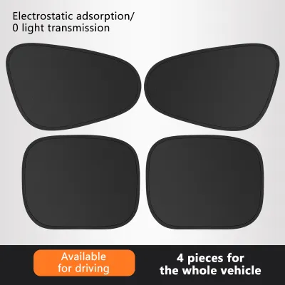 Electrostatic Sun Visor for Car Side Window 4-Layer Sun Shade Curtains Anti-Glare UV-Blocker Auto Sun Protection Cover