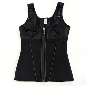 Shapewear Women Fajas Waist Trainer Tummy Control Vest Body Shaper 17 Steel Bones 3-Row Hooks Zipper Adjustable Strap