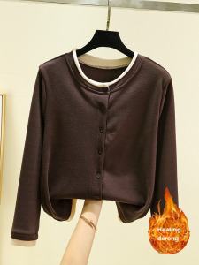 เสื้อคาร์ดิแกนแขนยาวผู้หญิงฤดูใบไม้ร่วง/ฤดูหนาว อบอุ่น หลวมๆ ลำลอง เสื้อคลุมนอน ผ้าขนแกะ ปิดซิป ขนาดใหญ่ แจ็คเก็ตสั้น