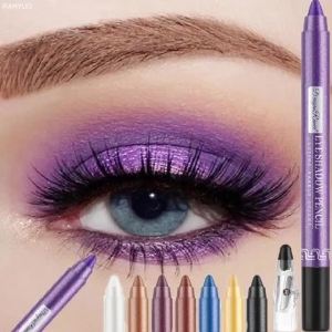 12Colors Glitter Eyeshadow Pen Long Lasting Matte Eye Shadow Palette Shiny Highlighter Silver Purple Eyeliner Pencil Cosmetics