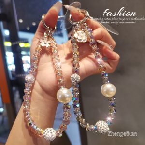 ZHENGEGE | Anti-lost Diamond Studded Crystal Cell Phone Lanyard