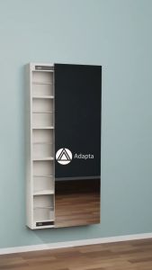 Adapta - Rak Sepatu Gantung Dinding Minimalis Kombinasi Standing Mirror Frameless Tanpa Bingkai Full Cermin