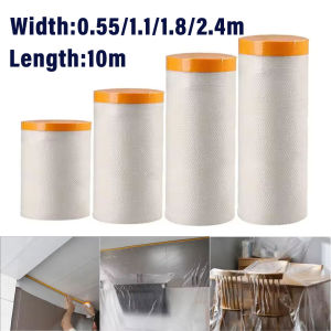 YESPERY แผ่นม้วนกระดาษกาวแบบติดเทปภาพวาดพลาสติกสำหรับเฟอร์นิเจอร์พ่นสีรถยนต์กันฝุ่น