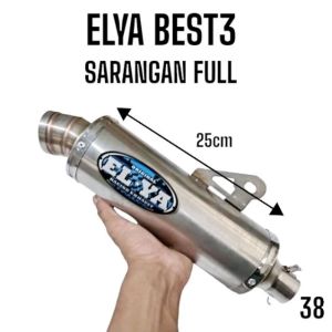 Knalpot ELYA Racing Model Best3 inlet 38 Ngebas adem beat scoopy vario mio j mio m3