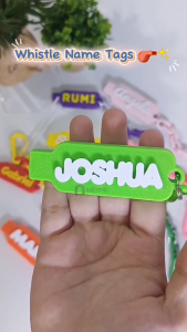 Neymu Personalized 3D Whistle Name Tag – 2-in-1 Keychain Whistle for Kids