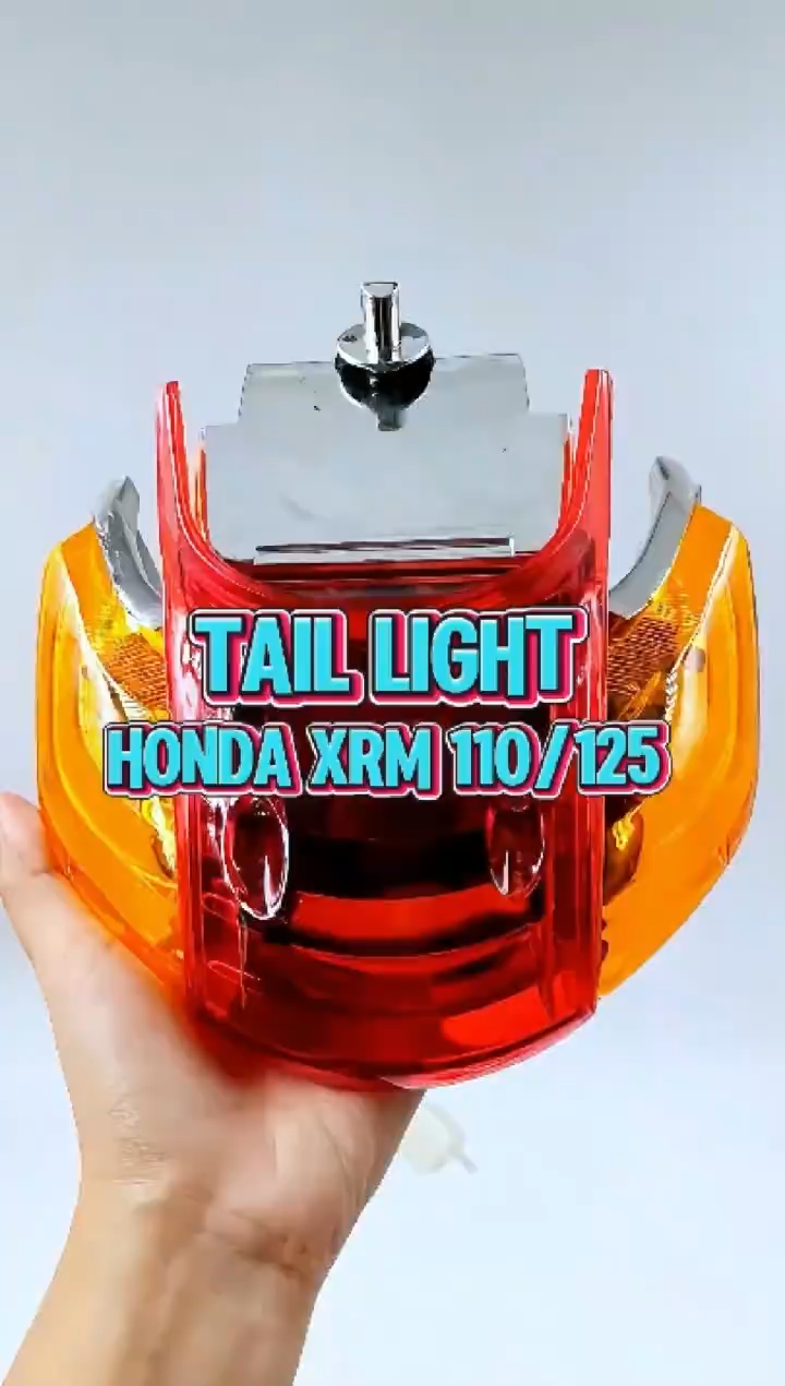 Honda XRM 110/125 Red White Yellow Tail Light Assembly W/ Bulb By MOTORCYCLE