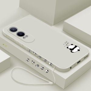 Oppo K12X Liquid Silicone Phone Case Men Women Simple Fashion Protective Cover Full Lens Protection Soft Shell Creative Cartoon Panda