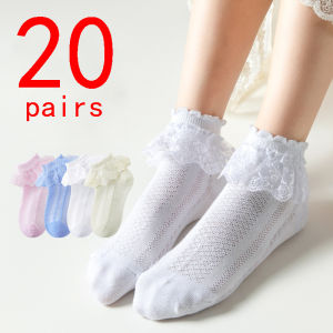 10/20 Pairs/lot Baby Girls Kids Socks Lace Ruffle Princess Mesh Children Ankle Short Breathable Cotton White Pink Toddler Sock
