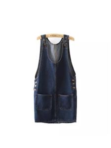 Slimming A-Line Denim Skirt Womens Summer Student Sweet Style Japanese Trend Backless Short Skirt Loose Waist Button Pocket