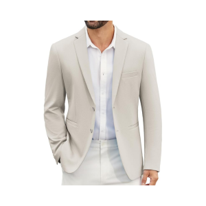 Suit Jacket Mens Lightweight Leisure Jacket Sporty Elegant Wedding Business Blazer Grey