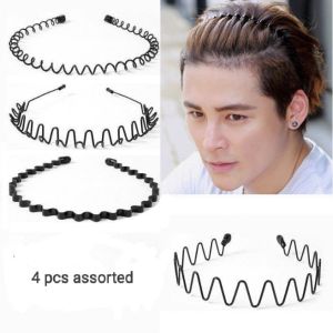 4/pcs Metal Hairband Headband for Men Women Sports Fitness Hair Band Hair Hoop