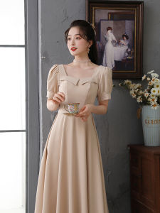 Champagne Color Maids Dress Summer Casual Wear High End plus Size Gown Womens Party Elegant New Model Gathering Sister Group