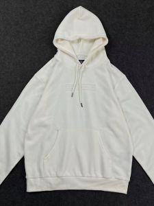 American Pure Color Hooded Sweatshirt Stereo Glue Print Winter Fleece-lined Heattech Bandage Dress Base All-Matching Work Clothing Outwear